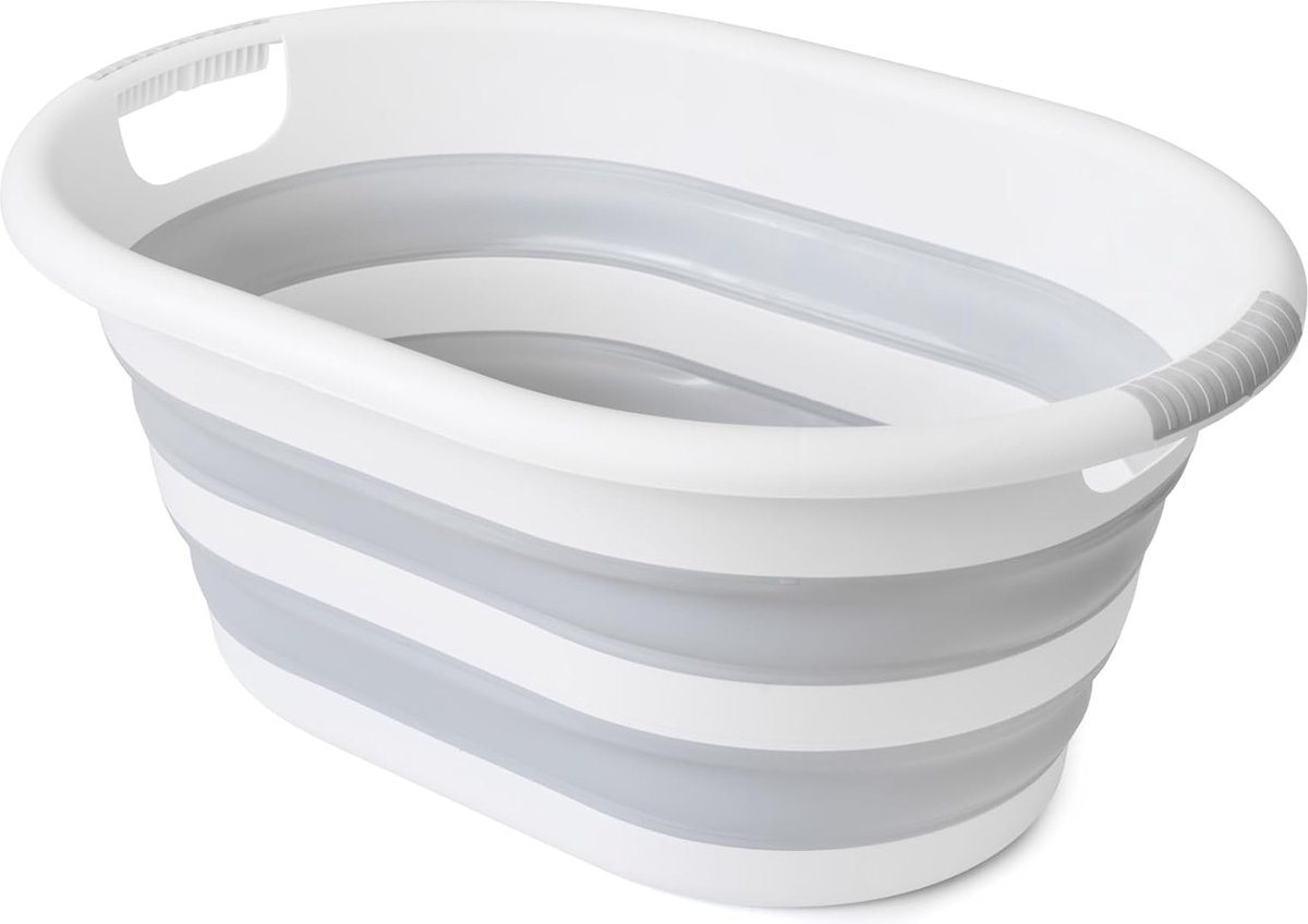 Opvouwbare wasmand, 38 liter, opvouwbare wasmand, BPA-vrij, , draagbaar, grijs