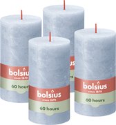 Bolsius - Bougie Rustique - Blauw - Blue Ciel - 13cm - 4 pièces