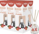 Bolsius - Geurstokjes - Peach - 6 stuks - Voordeelverpakking - 60ml
