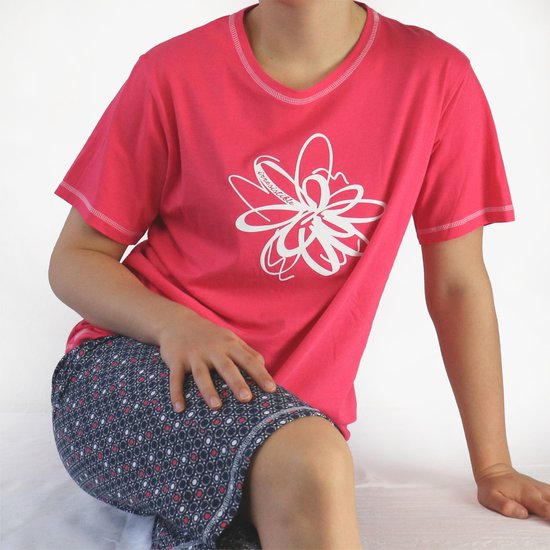 Irresistible Dames Pyjama - Korte Mouwen - Bolletjes - Rood - Maat XXL