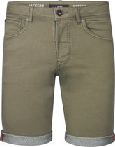 Petrol Industries Heren Denim Short - Slim Fit - Stretch - Korte Broek - Elastische Tailleband - Spijkerbroek - Herenkleding - Groen - Maat XXL