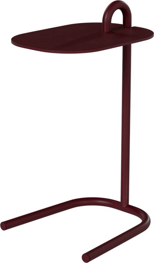 Design In Box - Bijzettafel Bank - Sidetable - Banktafel - Metaal - Rood - 35x30x56 cm