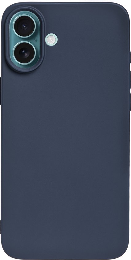 BMAX Coque rigide en Siliconen pour iPhone 16 - Hardcover - Apple - Coque arrière - Coque arrière - Coque de protection - Coque téléphone - Coque rigide - Protection téléphone - Bleu foncé