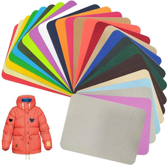 Kleding Reparatie Patches - 26 stuks - Gat in kleding repareren - Reparatie - Waterdicht - Jas Reparatie Patches - Patch Dons Jassen - paraplu reparatie - zelfklevende patches - wasbare reparatiepatch voor donsjack, tentkleding - 20 x 15 cm