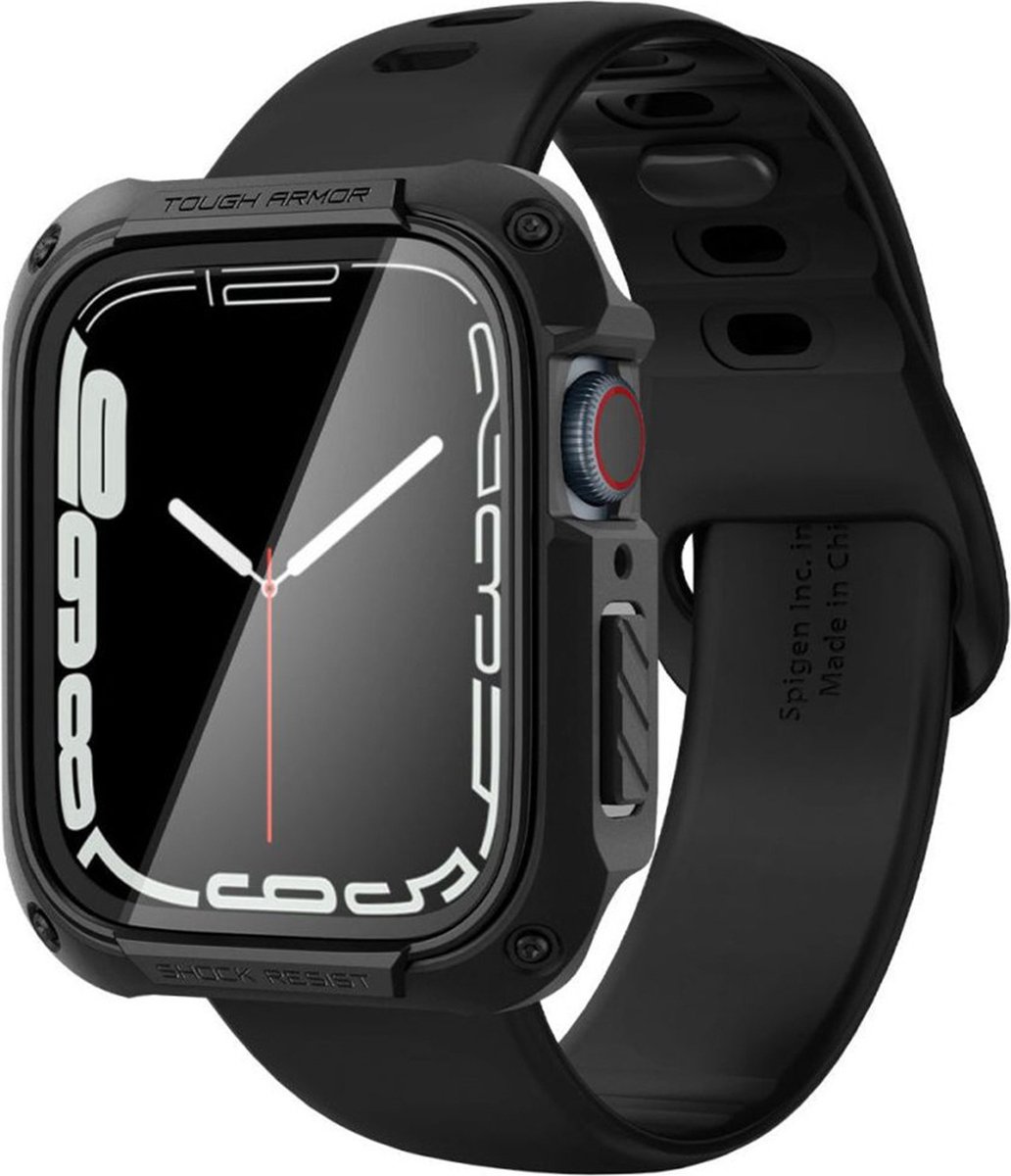 Spigen Tough Armor Hoesje Geschikt voor Apple Watch 7/8 (45mm) - Zwart
