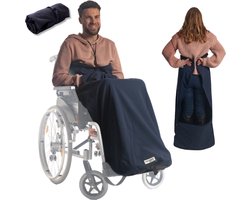 Belieff Rolstoel Deken - Rolstoeldeken - Voetenzak Rolstoel Volwassene - Rolstoelzak - Beenkleed - Wind- en Waterdicht - Fleece - Voetenzak - Blauw - Large