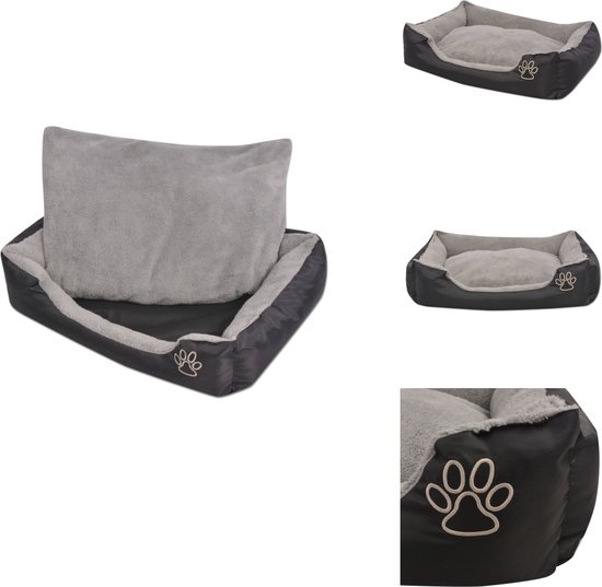 vidaXL Hondenmand - Hondenmanden - Huisdier Bed - Huisdier Bedden - Hondenbed met gewatteerd kussen maat S zwart