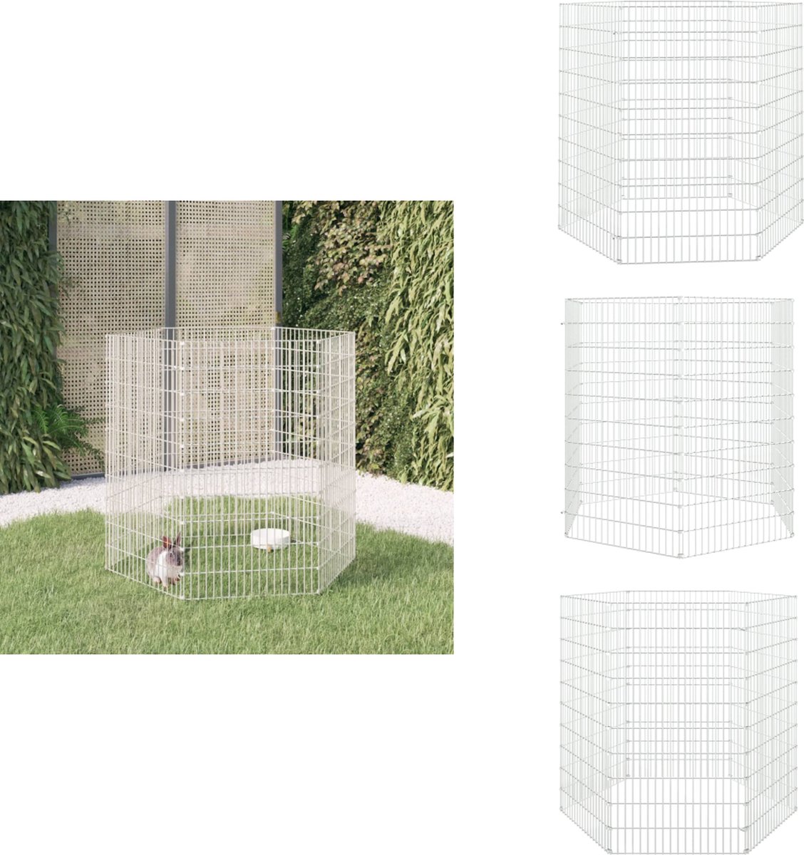 vidaXL Dierenverblijf – Dierenverblijf – Konijnenhok – Konijnenhok Buiten – Konijnenkooi met 6 panelen 54×100 cm gegalvaniseerd ijzer vidaXL Dierenverblijf – Dierenverblijf – Konijnenhok – Konijnenhok Buiten – Konijnenkooi met 6 panelen 54×100 cm gegalvaniseerd ijzer