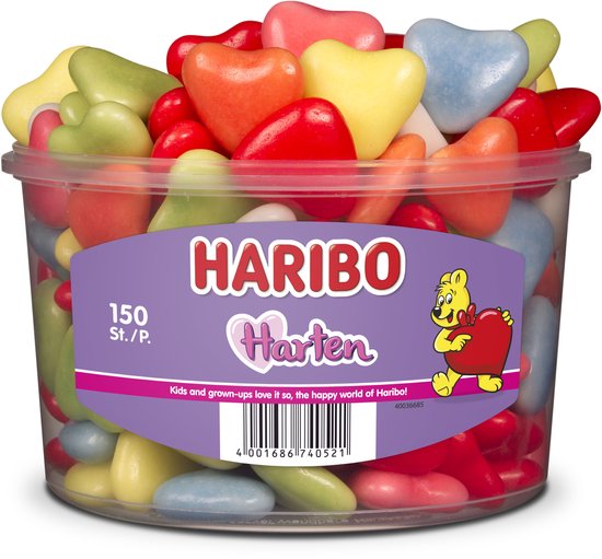 Haribo Harten - snoep - silo - 150 stuks à 1050g