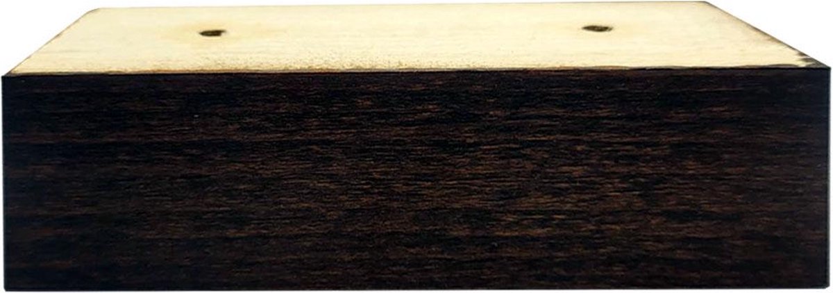 FLE - Meubelpoot bruin rechthoek 13 x 5,5 cm en hoogte 4 cm van massief hout