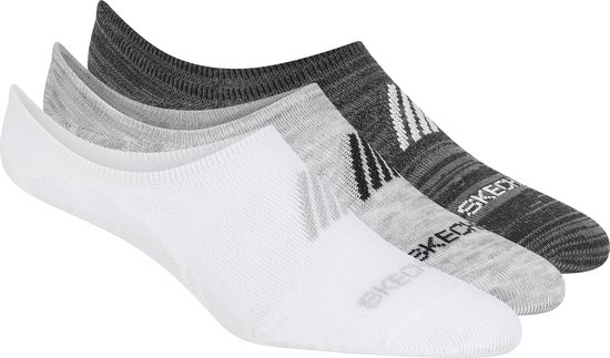 Chaussettes Skechers Non Terry No Show pour femmes - Wit/ Grijs - Taille unique