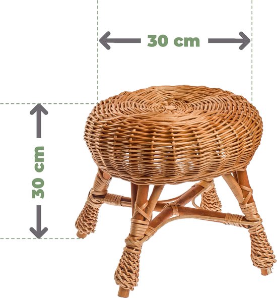 BOGATECO Ecologische kindermeubelset van riet: tafel en 2 krukken, robuust en veilig, ideaal voor huis en tuin van BOGATECO — afbeelding 2