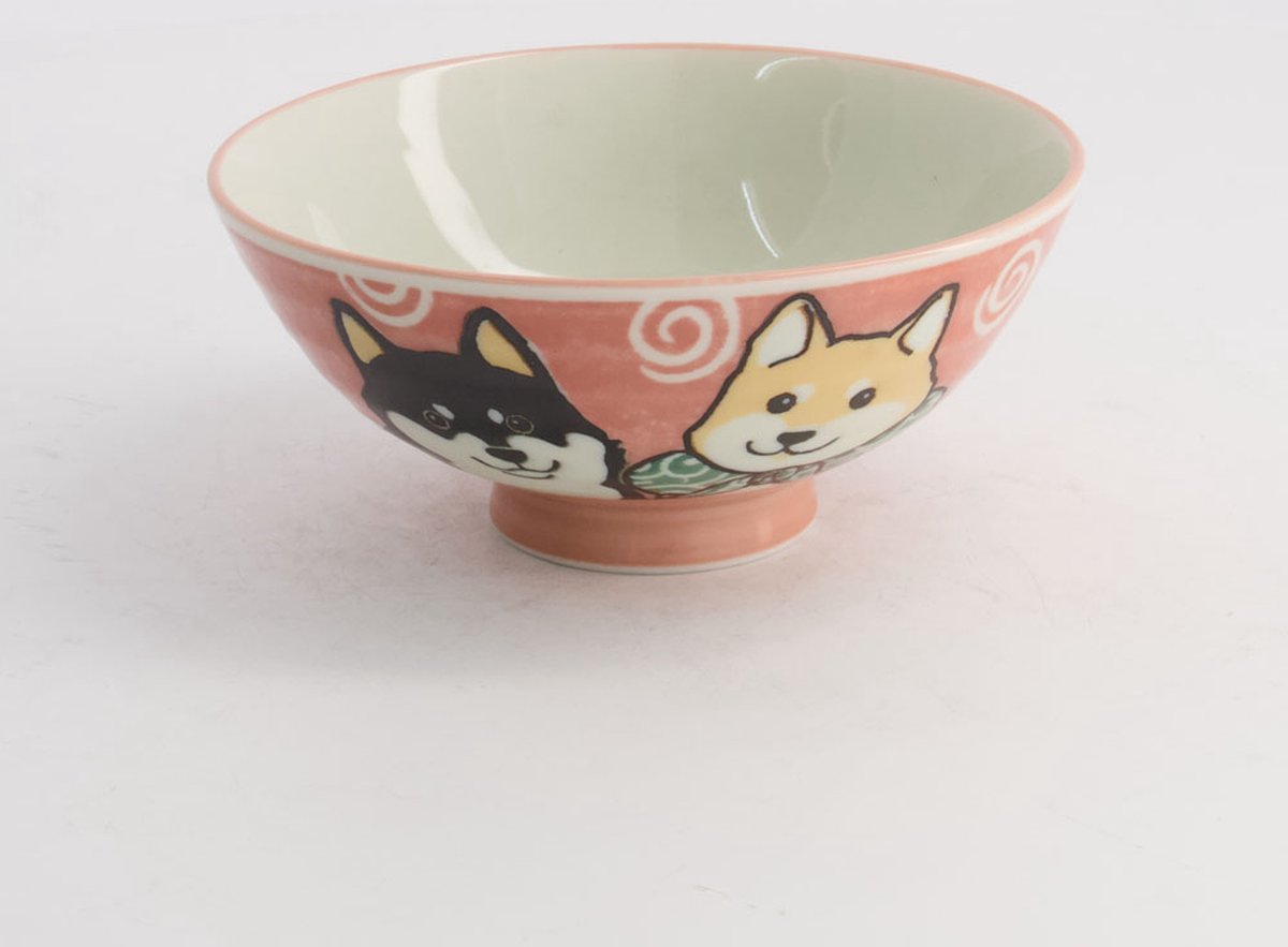 Tokyo Design Studio – Kawaii – Rijstkom – Shiba Hond – Roze – 14.5x6.5cm 500ml