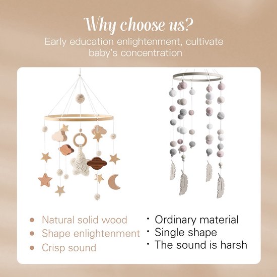 Little Dutch Houten muziekmobiel Newborn Naturals | Baby & Tiener Megastore