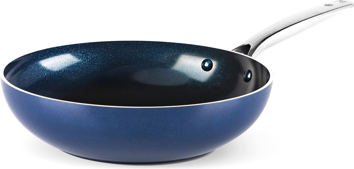 28 cm Wokpan met Diamanten Antiaanbaklaag - PFAS-Vrij, Inductie en Vaatwasserbestendig