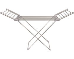 FurnStar - Droogrek - Elektrische droogrek - Verwarmde Wasrek - Droogrek met Verwarming - 148 x 53 x 90 cm - Grijs