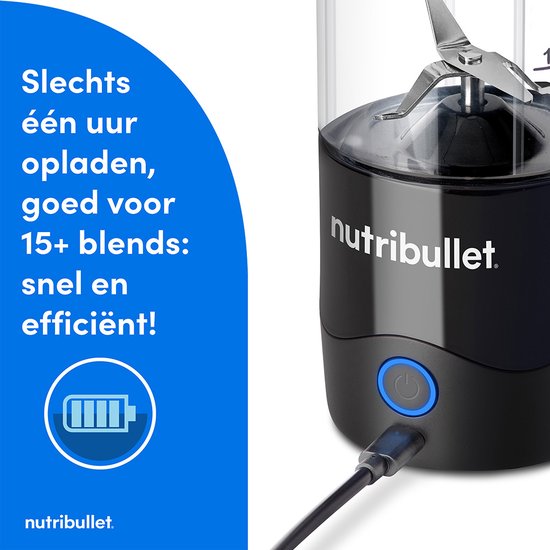 Nutribullet Flex 650ml, Draagbare Blender met Drinkdeksel, Afneembare Messen, USB-C Oplaadbaar, Ijs Crushen en Bevroren Fruit, Draaglus, To-Go Blender met BPA-Vrije Beker, NBP213MA, Magenta