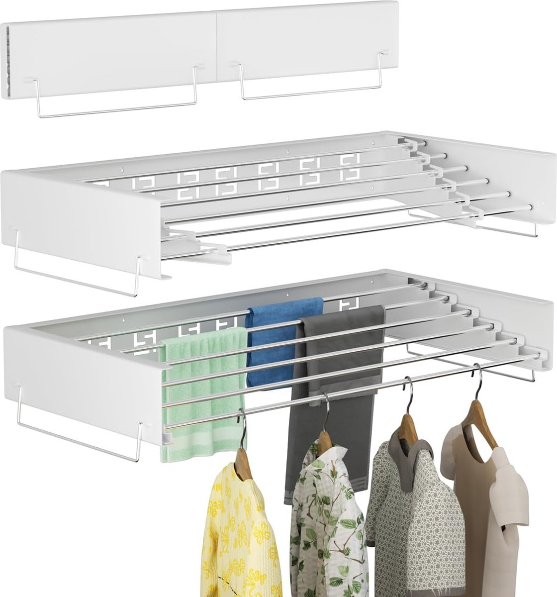 Goedkoopste Equivera Wanddroogrek - Wasrek - Droogrek - Wanddroogrek Inklapbaar - Wand Droogrek