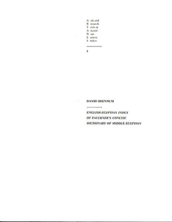 English-Egyptian Index of Faulkner's Concise Dictionary of M ... - cover