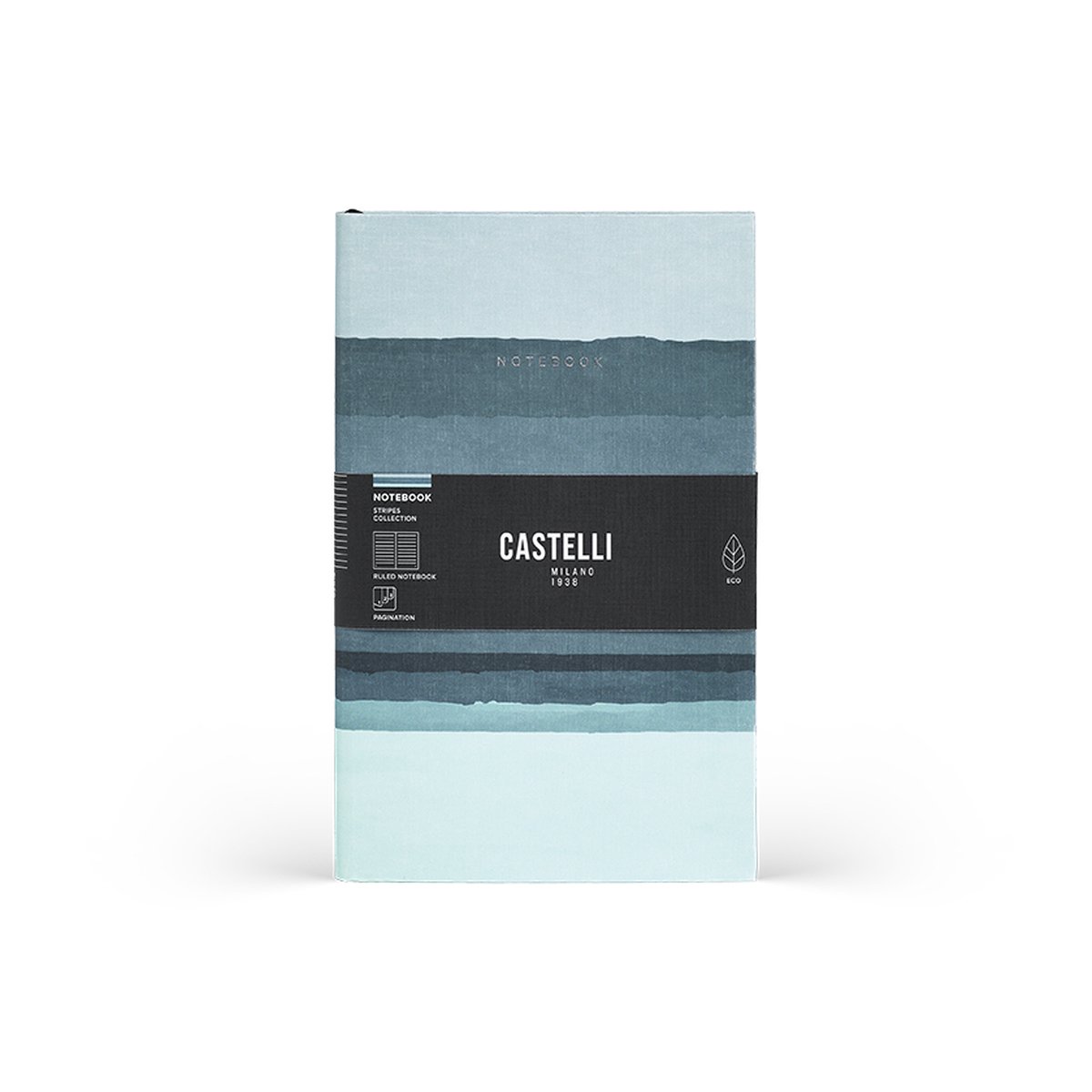 Castelli Milano A5 notitieboek Stripes - Shadow - inhoud met lijnen - 130x210 mm - Made in Italy