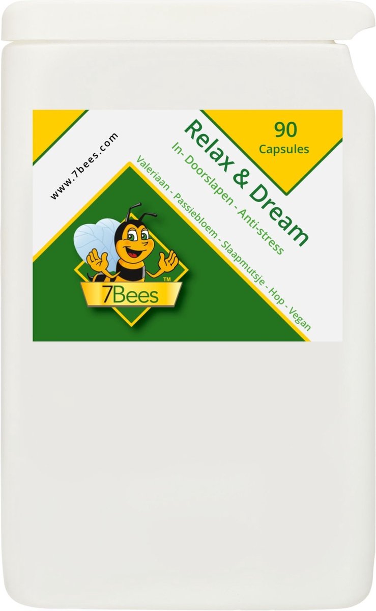 Goedkoopste Relax&Dream - 90 capsules - Valeriaan - Passiebloem - Slaapmutsje - Hop - In-door slapen - 100 plantaardig - Extra krachtig
