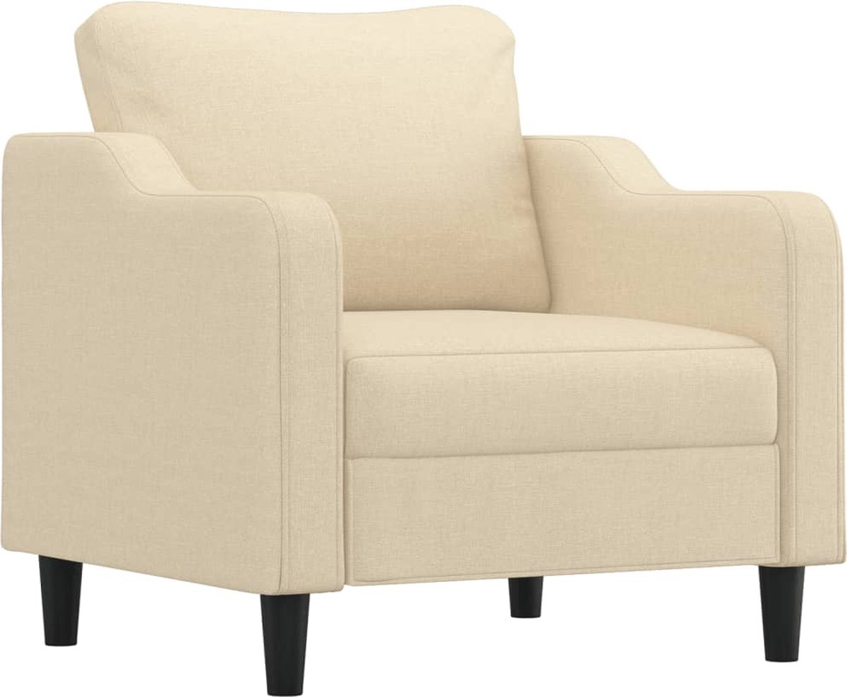 Fauteuil - Relaxstoel - Relaxfauteuil - Stoel - Met armleuning - Voor één Persoon - Crème