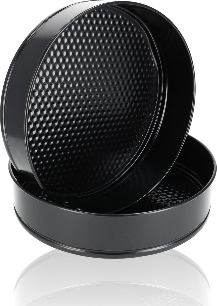 Springvorm Set van 2 - 28 cm Non-stick Lekvrije Cheesecake Bakvorm - Voor Taarten, Quiches, Mini Cheesecakes en Pizza - Antiaanbaklaag – foto 8