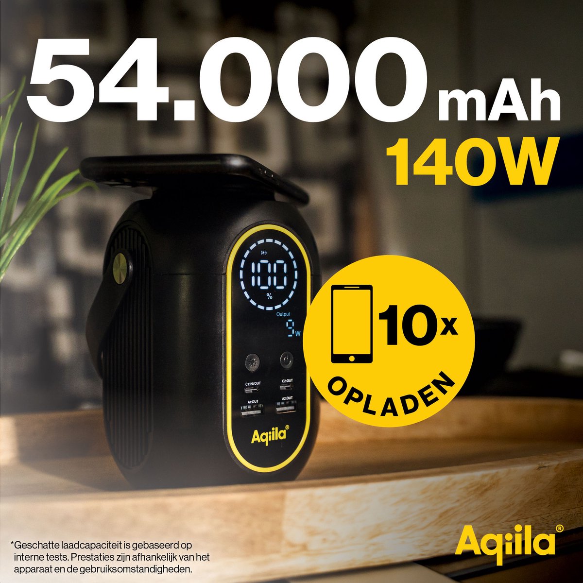 Brands Group Aqiila Powerstation 200Wh Powerbank met Draadloos Opladen - afbeelding 2
