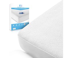Dekbeddenwereld - Waterdichte molton hoeslaken 200x220 cm – Hoekhoogte tot 40 cm - Ademende hoogwaardige waterdichte matrasbeschermer - Wasbaar en sneldrogend