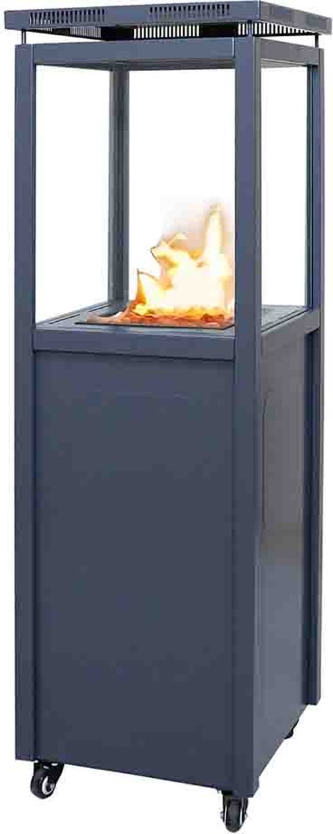 OUTR Tuinhaard - Terrasverwarmer - Grijs - Lavastenen - 7,3 kW - 138 x 42 x 42 cm
