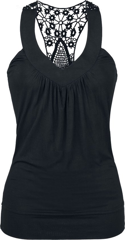 R.E.D. Rock-Engineered Design Zwarte top met kant - Dames - M