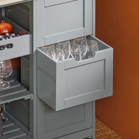 SoBuy® FKW49 W Keukentrolley rolwagen met 3 vakken, niswagen
