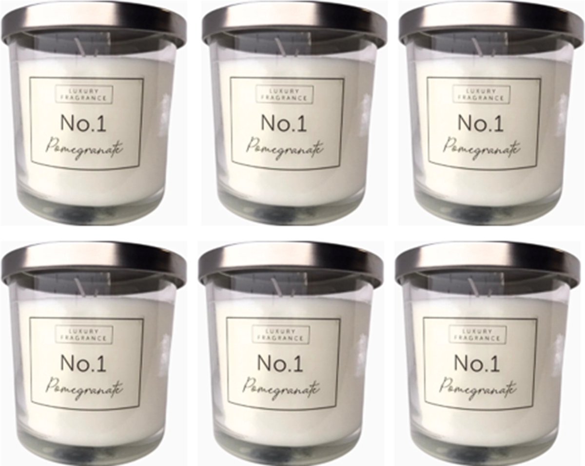 6 x Luxury Fragrance Pomegranate Geurkaars