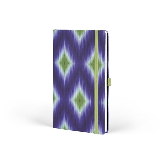 Carnet Castelli Milano A5 Ikat - Blue Emerald - contenu avec des lignes - 130x210 mm - Made in Italy