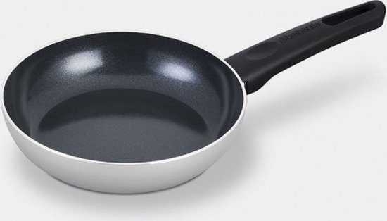 Brabantia INDU+ R Koekenpan - Ø 20 cm – 100% gerecycled aluminium - keramische antiaanbaklaag – ergonomisch en licht -ook geschikt voor Inductie - 100% PFAS Vrij – kleur Grijs