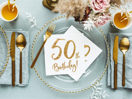 Black gold 50 jaar verjaardag servetten