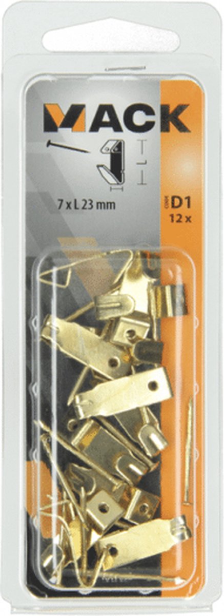 Mack Kaderhaak staal vermessingd 12 st 7 x 23 mm