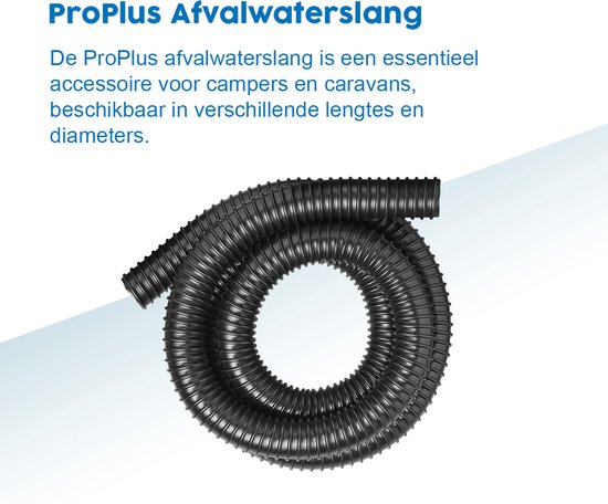 ProPlus Afvalwaterslang - 2.5 m - Afwatering - Temperatuurbestendig - Flexibel en Uittrekbaar - ø 40 mm - Voor het Geleiden van Afvalwater vanuit caravans/campers, vijvers en zwembaden - Afvoerkanaal - Zwart van ProPlus — afbeelding 2