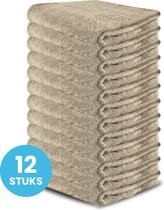 Funnies Handdoeken 12-Pack Cream - Set van 12 Luxe Handdoeken - 50 x 100 cm - Hoogwaardig 100% Katoen - 500 gram/m² Dikke, Zachte en Sneldrogende Handdoek - Ideaal voor Badkamer, Sport, Sauna, Zwembad en Vakantie