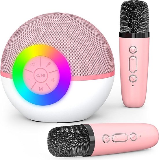 Machine à Karaoké Portable Pour Enfants Avec 2 Microphones - Jouet Fille Garçon, Bleu