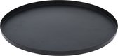 Onderbord/kaarsenbord - serveerschaal - RVS - mat zwart - 30 x 2 cm - rond