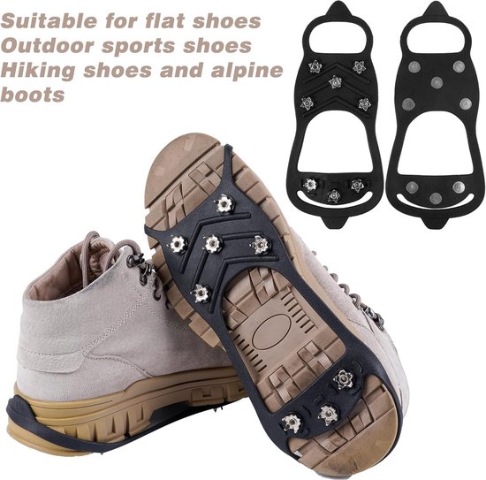 BLUEVER Stijgijzers IJsschoenplaatjes, Tractie, Sneeuwgrepen Voor Laarzen Schoenen Met 32 Roestvrijstalen Spikes Antislip Wandelen Klimmen Vissen En Bergbeklimmen 671883243