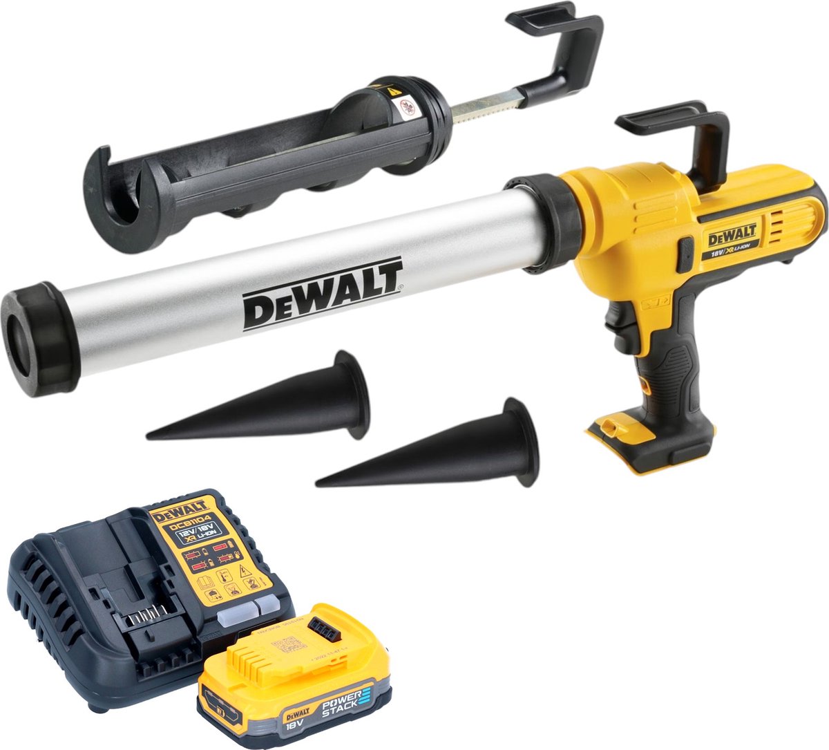 DeWalt DCE 581 E1K accukitpistool 18 V 310 ml + 1x Powerstack accu 1,7 Ah + lader + koffer