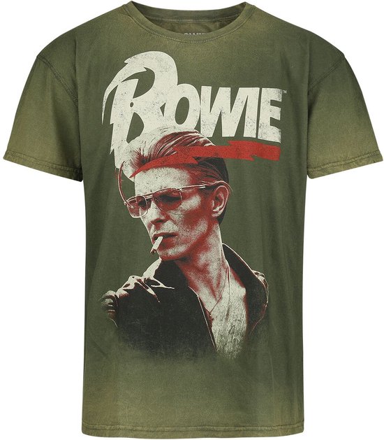 David Bowie Smoking Heren T-shirt - groen - XXL