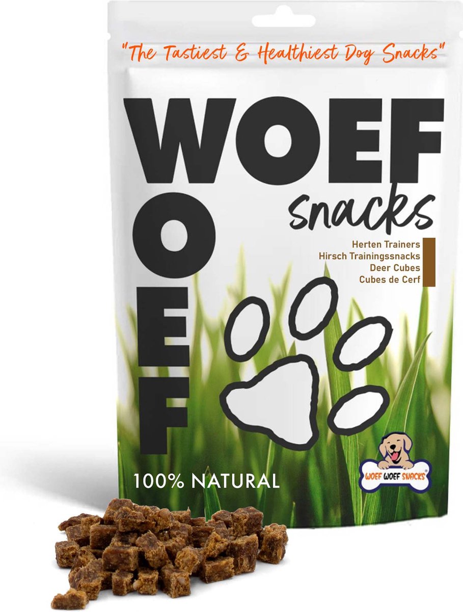 Woef Woef Snacks Hondensnacks Herten Trainers 2.00 KG - Trainingssnacks Hondensnoepjes - Gedroogd vlees - Hert - Vanaf 2 maanden - Geen toevoegingen