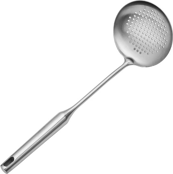 Housoutil Skimmer Schuimlepel voor de keuken, roestvrij staal, voor restaurant, thuis, keuken, hot pot, 30 cm