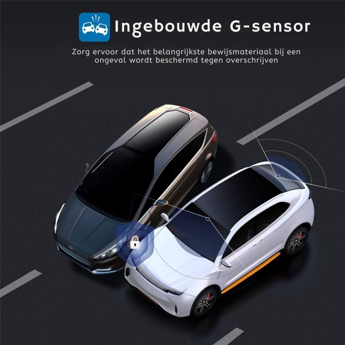 Dual Dashcam - Dashcam Voor Auto 1080p Full HD - Voor en Achter Camera Met 3-inch Lcd-Display – Auto Camera Met Bewegingsdetectie - Nachtzicht - Versnellingssensor – foto 5