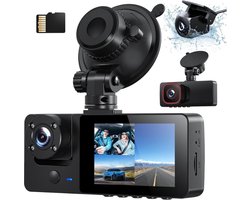 Dual Dashcam - Dashcam Voor Auto 1080p - Voor en Achter Camera – Inclusief 64GB SD-Kaart – Auto Camera Met Parkeerbewaking - Met Nachtzicht – G-Sensor