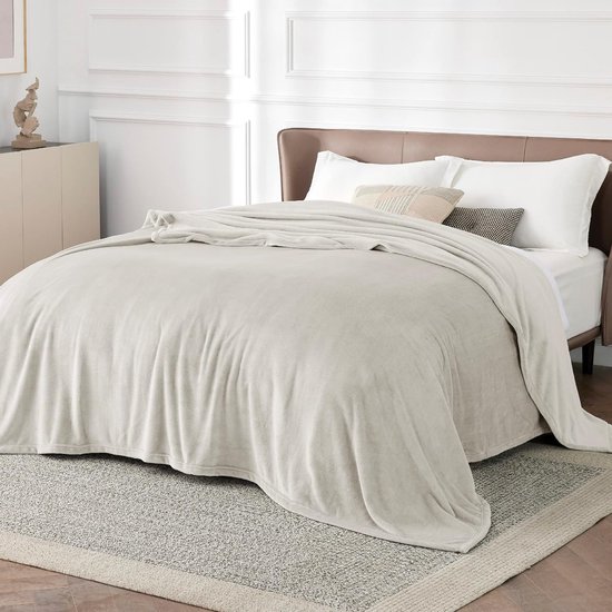 Couverture polaire, couverture douce et chaude, petite couverture de canapé, couverture de canapé, couvertures de vie et câlines, 220 x 240 cm, chanvre nature