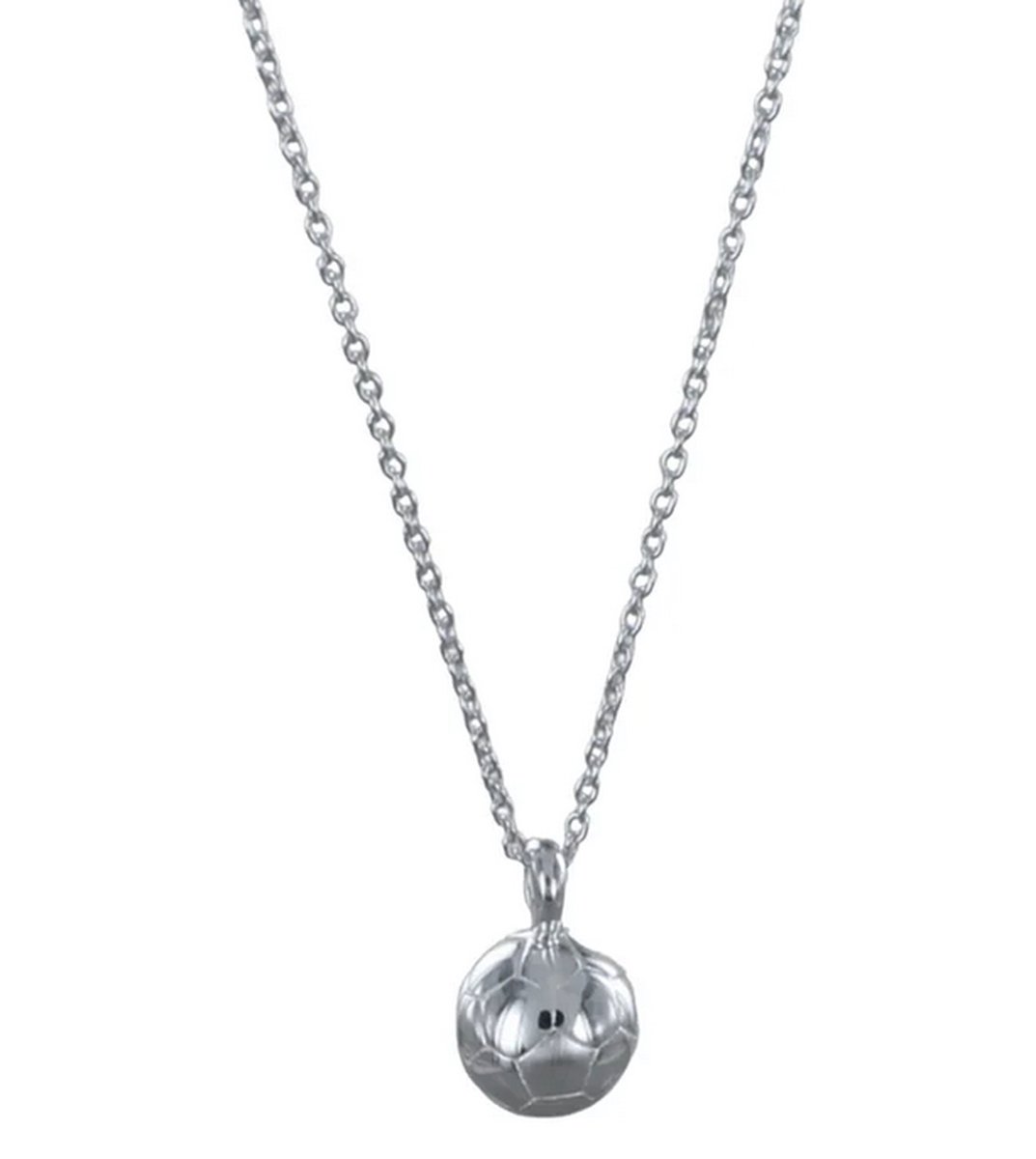 Ketting Heren met Mini Voetbal Hanger - Zilver Kleurig - Kettingen Heren Jongens Meisjes - Papa Cadeau Voor Mannen - Vaderdag